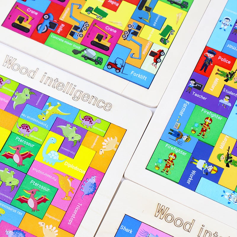 Tetris Early Education Educational Puzzle Wooden Puzzle Children'S Toys Building Blocks Multi-Theme Puzzle - Image 4